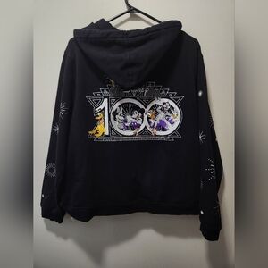 Disney Sweatshirt Black 100th Anniversary Full Zip Hoodie Mickey Mouse 1X